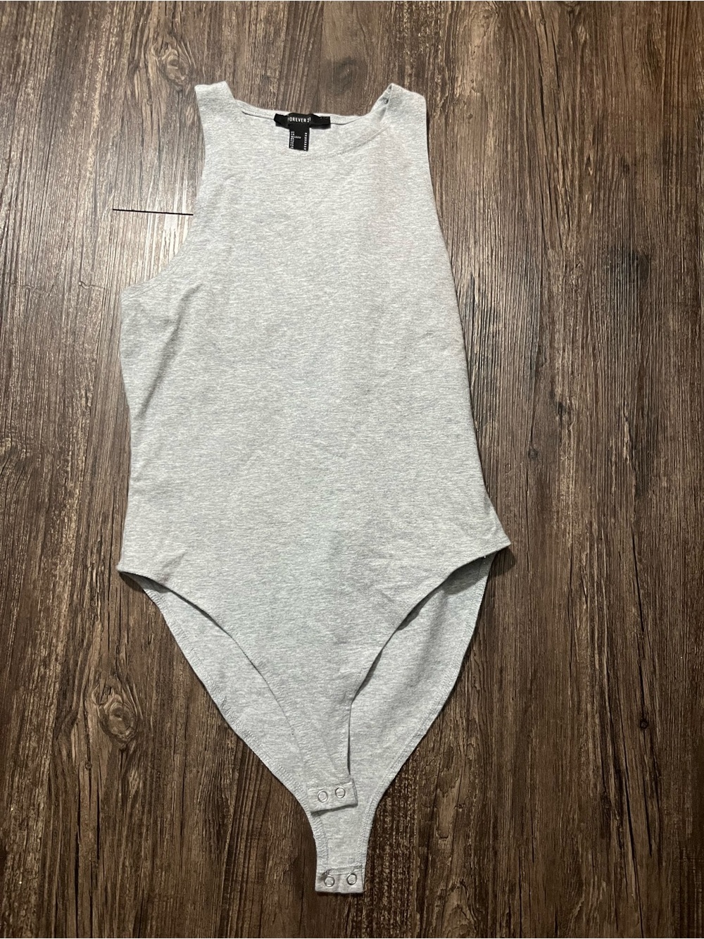 Forever 21 Light Gray Sleeveless Bodysuit